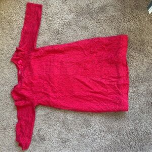 Elegant Red Lace Kids Formal Dress